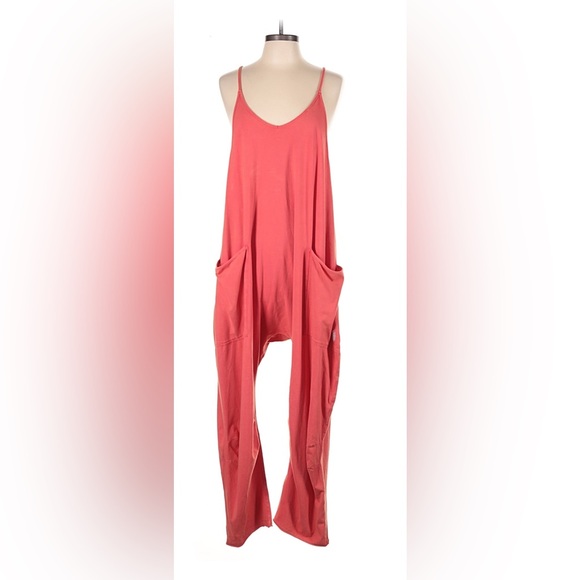 Free People Pants - Free People Hot Shot Onesie Berry / Coral Pink